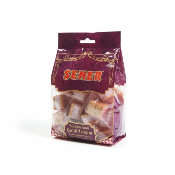 Şener lokum 500 gr bisküvi arası (kıstırma) güllü