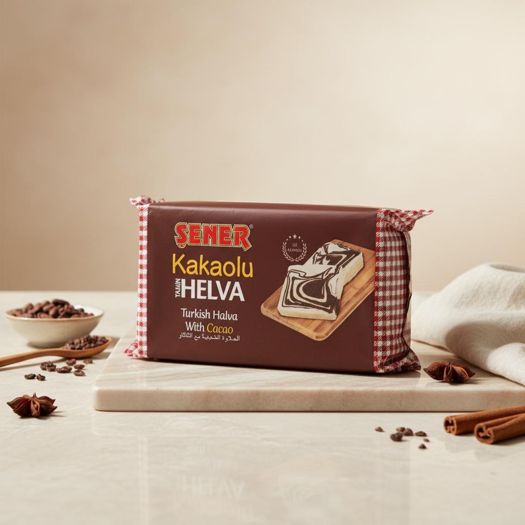 500 GR KAKAOLU Şener Helva 500 Gr Kakaolu - Görsel 1
